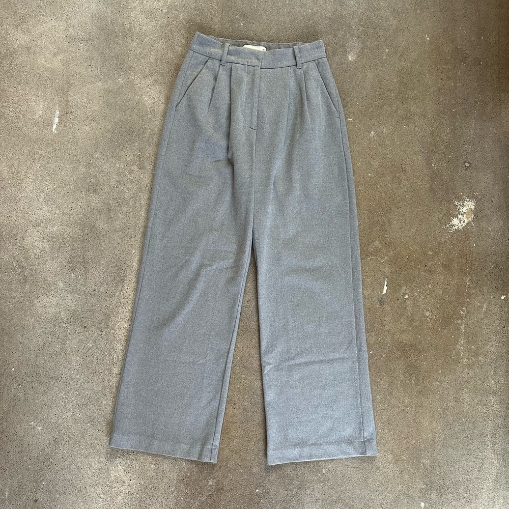 Abercrombie & Fitch Sloane Tailored Wide Leg Pant Grey Size XS/S High Rise Work - Picture 4 of 7